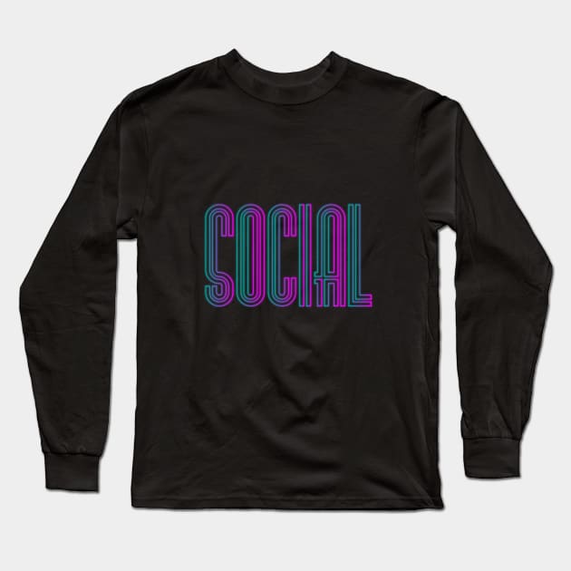 Social Long Sleeve T-Shirt by cariespositodesign